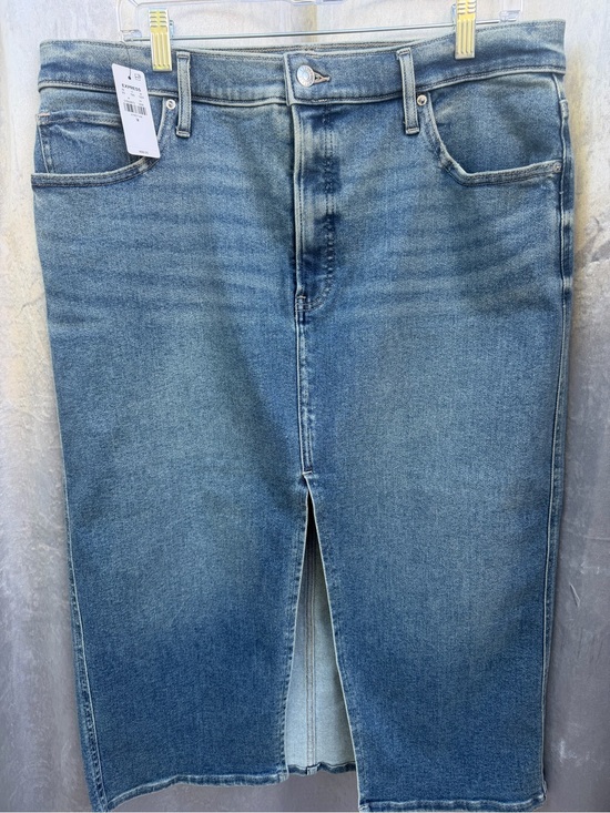 Express Dresses & Skirts - Express Women’s Straight Denim Skirt in Light Blue with front slit